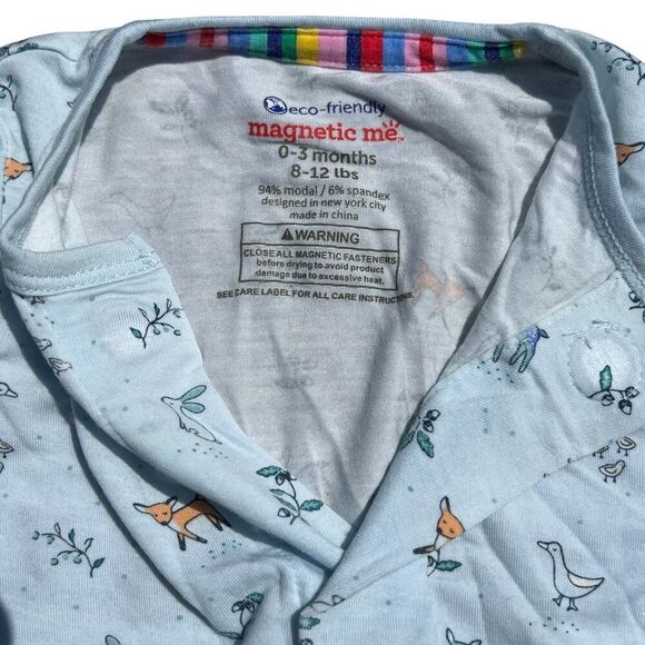Magnetic Me Blue Woodsy Tale Modal Magnetic Footie Size 0-3M - Picture 2 of 3